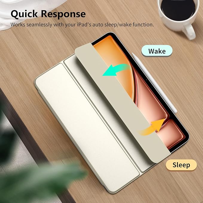 TiMOVO Magnetic Case for iPad Air 11 Inch (M4/M3/M2-2026/2025/2024), iPad Air 5th/4th Generation Case (2022/2020) 10.9 Inch, Smart Folio Magnetic Trifold Stand Cover, Auto Wake/Sleep, Champagne Gold
