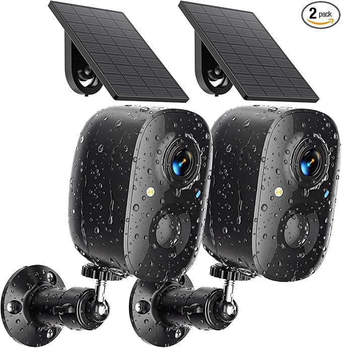 Security Cameras Wireless Outdoor 2K Solar Powered WiFi Cameras for Home Security,AI Motion Detection,Siren Alarm,Spotlight Color Night Vision,2-Way Audio,SD/Cloud Storage
