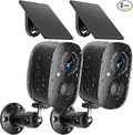 Security Cameras Wireless Outdoor 2K Solar Powered WiFi Cameras for Home Security,AI Motion Detection,Siren Alarm,Spotlight Color Night Vision,2-Way Audio,SD/Cloud Storage