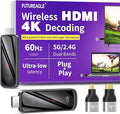 Wireless HDMI Transmitter and Receiver 328FT/100M,4K Decode Plug & Play Portable 5G+2.4G Wireless Display Adapter Extender Kit for Video and Audio to Monitor from PC/Projector