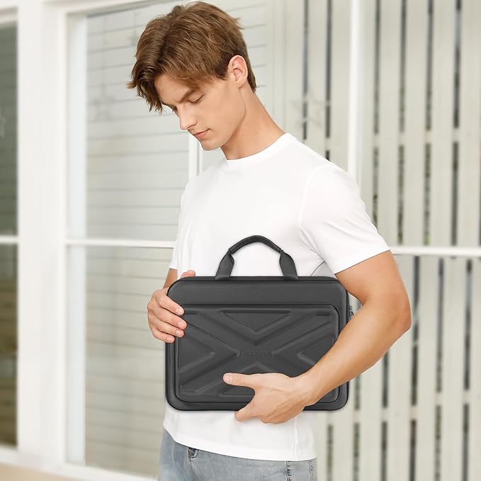 MOSISO 15.6-16 inch Laptop Hard Case, 15 inch Shockproof Waterproof Laptop Case Hard Shell Compatible with MacBook HP Dell, Carrying Sleeve Computer Bag with Sturdy Handle&Front Pocket&Belt,Slate Gray
