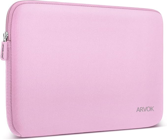 Arvok 13 13.3 14 Inch Laptop Sleeve Case for MacBook Pro/MacBook Air 13-14 inch, Water-Resistant Notebook Chromebook Computer Pouch, Carrying Bag Cover for HP/Dell/Lenovo/Asus/Acer, Pink
