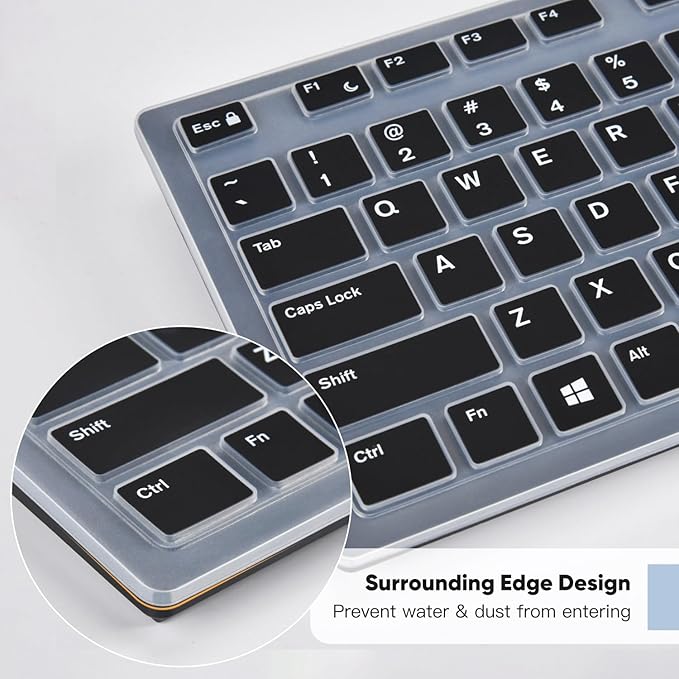 DAMMOMKO Keyboard Cover Skin Compatible with Amazon Basics Wired QWERTY Keyboard with Low-Profile Keys, US QWERTY Layout, Black