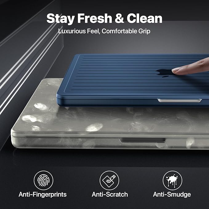 Soonjet TravelArmor for MacBook Pro 14 inch Case | M5 M4 M3 M2 M1 Pro/Max 2026 2025-2021 | Anti-Crack Tech | 360° Defense Upgrade | Hard Shell Laptop Cover | Midnight Clear