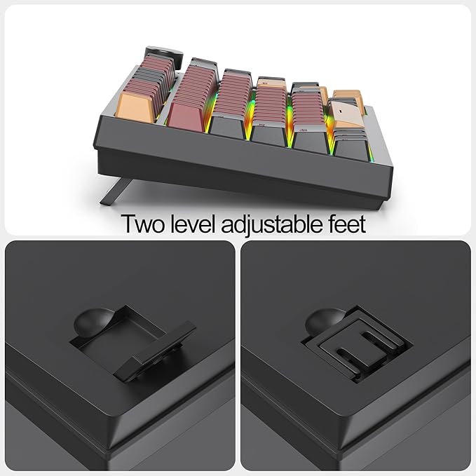 Fogruaden Wired 75% Percent Hot Swappable Mechanical Keyboard, Red Switch, TKL Mechanical Keyboard, Gasket Mount, RGB Backlit Compact Gaming Keyboard with Volume Knob(RedSamurai)