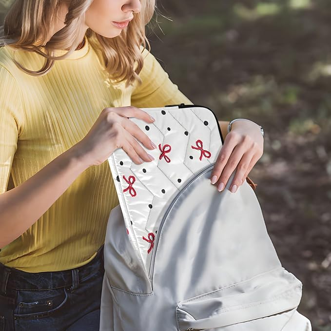 Laptop Case Sleeve, Red Bow Polka Dot Pattern Shockproof Protective Computer Carrying Cover, Briefcase Handbags 13-13.3inch Laptop Sleeve Bag