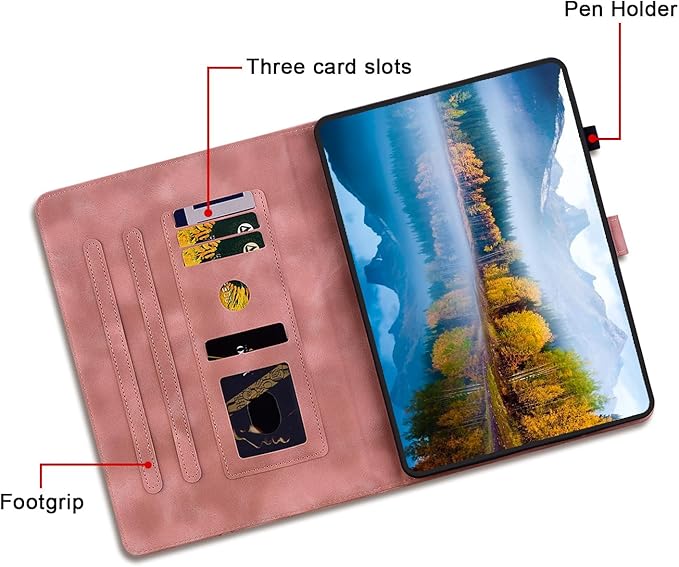 Case for iPad Pro 12.9 inch 6th/5th/4th/3rd Generation 2022/2021/2020/2018, Auto Wake/Sleep Supports Pencil Pro and Pencil(USB-C) Magnetic Clasp Stand, Pink
