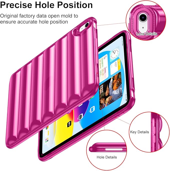 for iPad (A16) 11th Generation Case 11 inch 2025/iPad 10th Generation 10.9 inch (2022) Shockproof Soft TPU Back Cover Silicone Bumper Anti-Yellowing Lightweight Protective Clear Shell, Rose