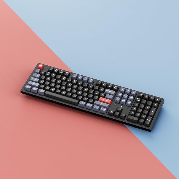 Keychron K10 Pro Wireless Custom Mechanical Keyboard, QMK Programmable Bluetooth 100% Layout with Silent Red Switch White Backlight Compatible with Mac Windows Linux