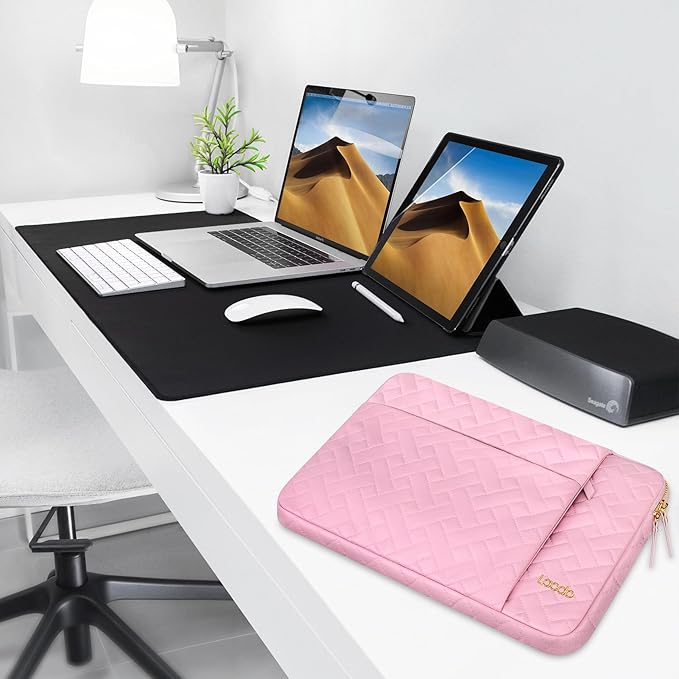 Lacdo 13 Inch Laptop Sleeve Case for 13 inch MacBook Air M5 A3449 (2026), M4 A3240 2025, M3 A3113, M2 A2681, M1 A2337 A2179 A1932 | 13 inch MacBook Neo A18 Pro A3404 (2026) Computer Bag, Sakura Pink