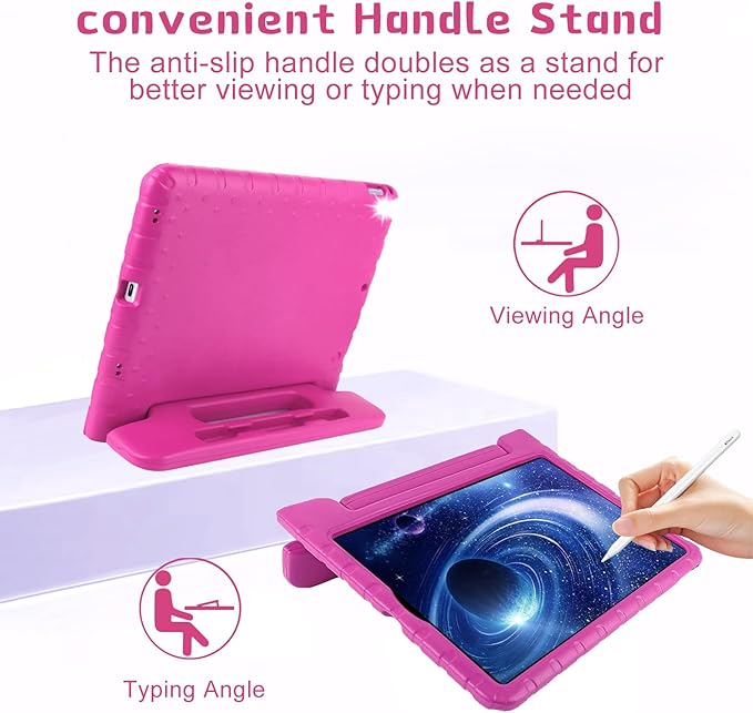 for Kids iPad Pro 12.9 Case 2nd 1st Generation Super Protection 2015 2017 12.9 inch iPad Pro Case with Pencil Holder iPad Pro Covers 12.9 inch for iPad Pro 12.9" 1st 2nd Gen Rose Red