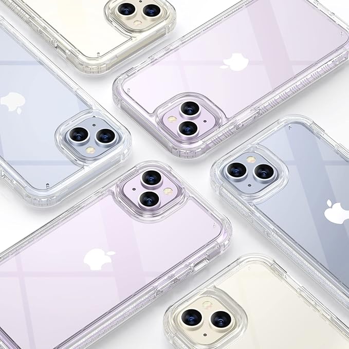 Diaclara Designed for iPhone 14 Case, Full Body Rugged Case with Built-in Touch Sensitive Anti-Scratch Screen Protector, with Camera Lens Protector for iPhone 14 6.1" (Clear)