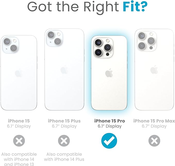 Speck Clear iPhone 15 Pro Case - Slim, Built for MagSafe, Drop Protection Grip - Scratch Resistant, Anti-Yellowing, 6.1 Inch Phone Case - GemShell Grip Clear