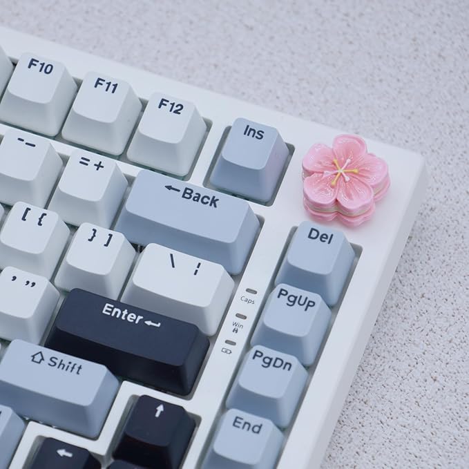Rotary Knob for Gaming Mechanical Keyboard,Cute 3D Sakura Cookie Custom Knob,Handmade Resin Rotary Knob Suitable for GMK67/GMK87/L98/F99 Pro/F75 (Pro),etc (Sakura)