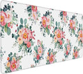 Pink Floral Mouse Pad Large Watercolor Pink Floral Mouse Pad Extended Non-Slip Mousepad with Stitched Edges 35.4x15.7 Inch Non-Slip Rubber Base Desktop Protectors Mats for Home Office Accessories