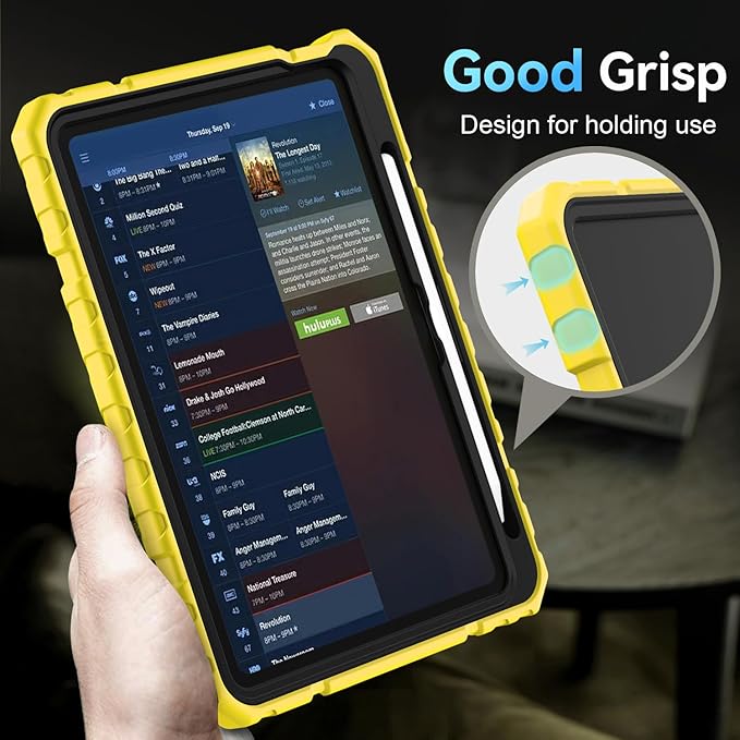 Grifobes for iPad A16 Case 11th Generation 11 inch 2025 / iPad 10th Generation Case 10.9 inch 2022, Heavy Duty Military Grade Shockproof Cover with Pencil Holder for i Pad 11/10 (Gold+Black)