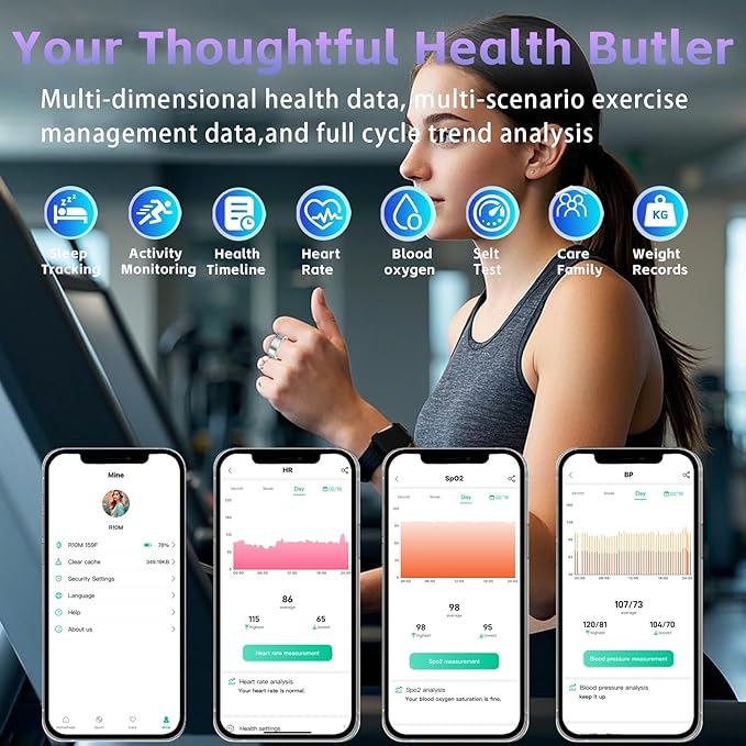 Smart Ring for Women – Fitness Tracker Ring with Heart Rate, SpO2, Blood Pressure, Sleep Monitoring, Step & Calorie Counter, No Subscription Fee, iOS & Android Compatible (Silver, 9)