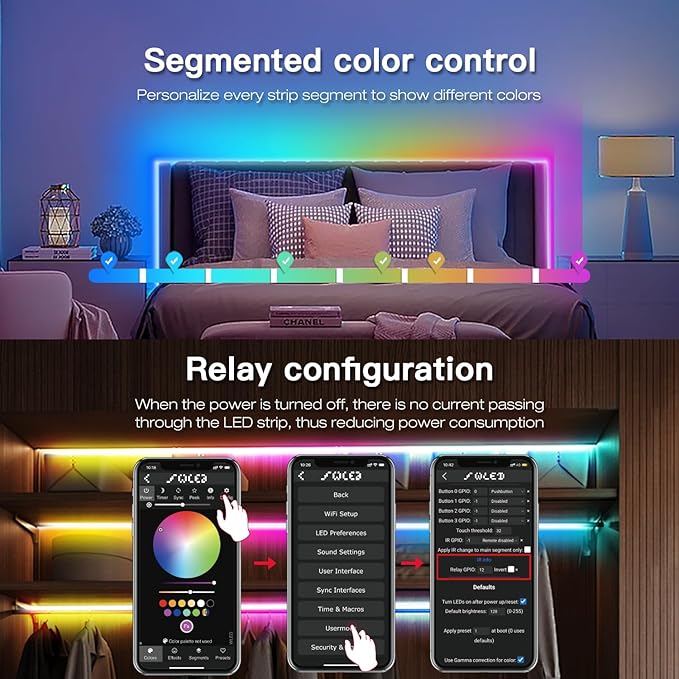 GLEDOPTO ESP32 WLED LED Strip Controller with Mic Microphone Music Dynamic Mode RGB IC DIY Lighting App Easy Wiring for WS2811 WS2812 SK6812 TM1814 WS2813 WS2815 Addressable FCOB Strip Light