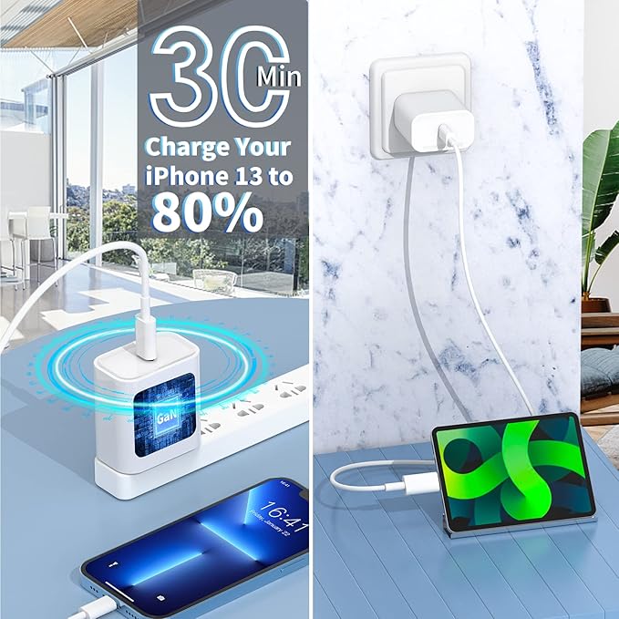 [Apple MFi Certified] iPhone 17 Charger Fast Charging, Stuffcool 4Pack PD 20W USB C Chargers Dynamic Power Adapter Type C Wall Charger + 6FT Type C Cable for iPhone 17/17 Pro/17 Pro Max/16 Pro/15/iPad