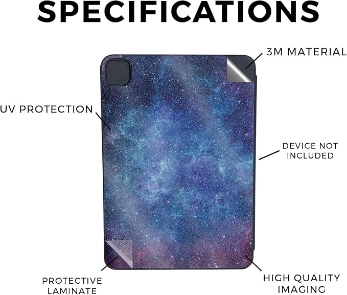 Glossy Glitter Skin Compatible with Apple Smart Folio for iPad Pro 11-inch (M4) 2024 - Nebula - Premium 3M Vinyl Protective Wrap Decal Cover - Easy to Apply | Crafted in The USA by MightySkins