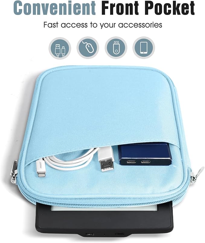 TiMOVO 6-7 Inch Tablet Sleeve for eReader Book Paperwhite/Colorsoft Signature Edition, Protective Sleeve Cover Case with Pocket for E-Reader/Oasis & Kobo Devicess, Baby Blue