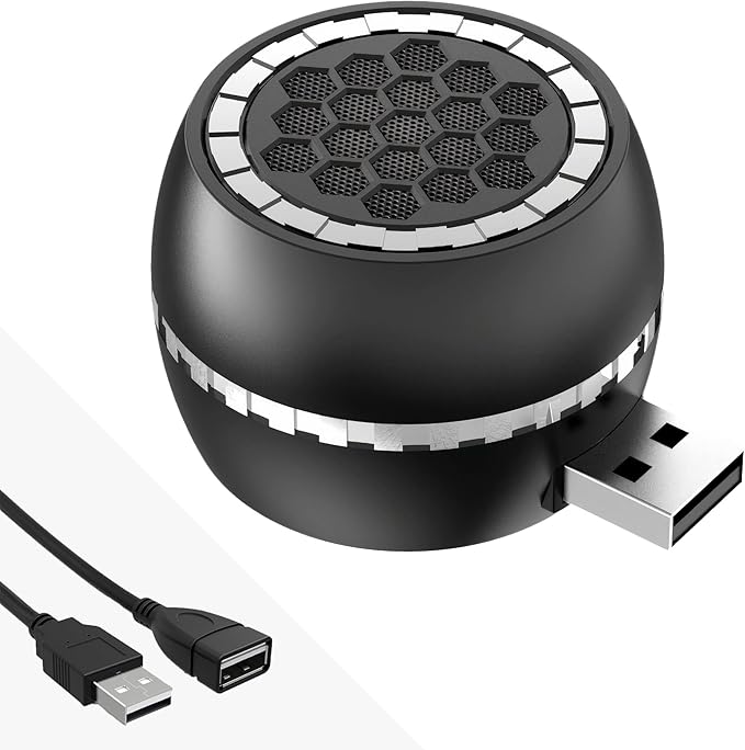 Dual Modes Mini Portable USB Speaker for Computer & Small Bluetooth Speaker for Tablets Smartphone, USB-A Plug-N-Play & Wireless Connection, with 2.6FT Extension Cord, Loud & Crystal Clear Sound