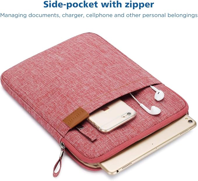 NIDOO Tablet Sleeve Bag 8 inch for 8.3" iPad mini 6/7.9" iPad mini 5/8" Lenovo Tab M8 Gen / 8.7" Galaxy Tab A7 / 8" Huawei MatePad T 8 Vertical Case Computer Accessories for Women, Pink
