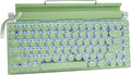 Adventurers Retro Typewriter-Style Mechanical Keyboard, 83 Keys, 75% Compact Layout, Bluetooth 5.0 and Wired, Hot-Swappable Blue Switch, White Backlit for Windows/Mac/iPad/PC/Laptop (Light Green)