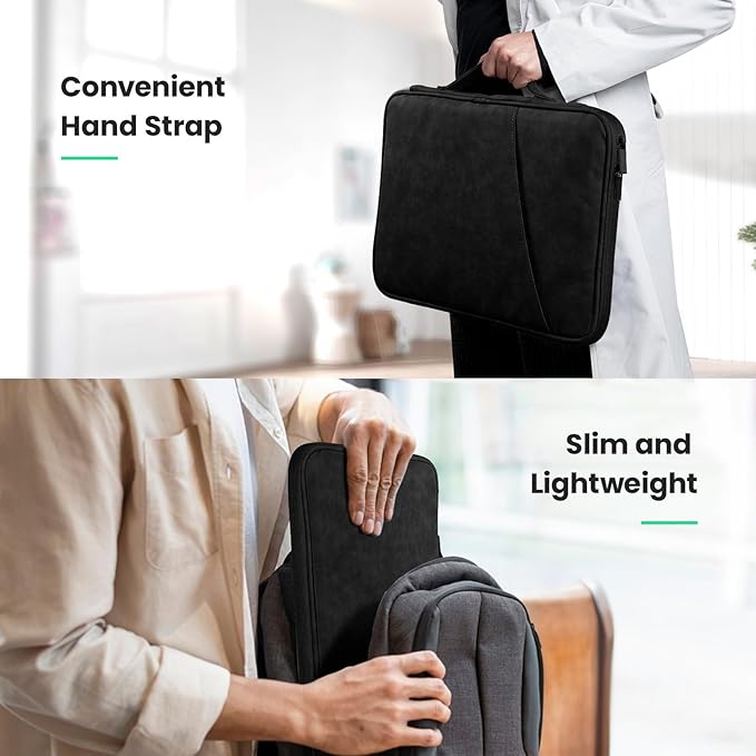 DTTO 9-11 Inch Tablet Sleeve Bag for iPad A16 11-in/Air 11-in M3 M2, iPad 10th Gen 10.9", iPad 9/8/7th Gen 10.2", iPad Air 5/4th Gen 10.9", iPad Pro 11, Galaxy Tab A9+, Waterproof Travel Bag, Black