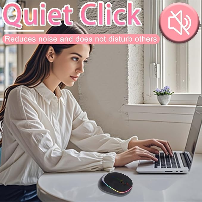 Ergonomic Vertical Mouse Wireless Bluetooth Rechargeable Silent Portable Ergo Mice with RGB LED Light & 2.4G USB Receiver, for PC Laptop Tablet Computer, Office Home, Adult Student Kids Gift-Black