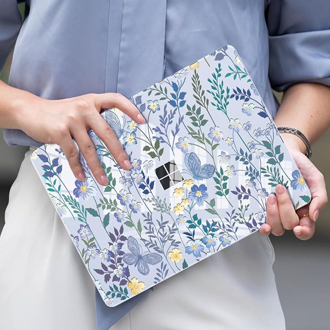 Case Compatible with 13 inch Microsoft Surface Laptop 2025 Copilot+PC (Model 2095), Printed Pattern Plastic Hard Shell Case for Microsoft Surface Laptop 13-inch 2025, Meadow Wildflower