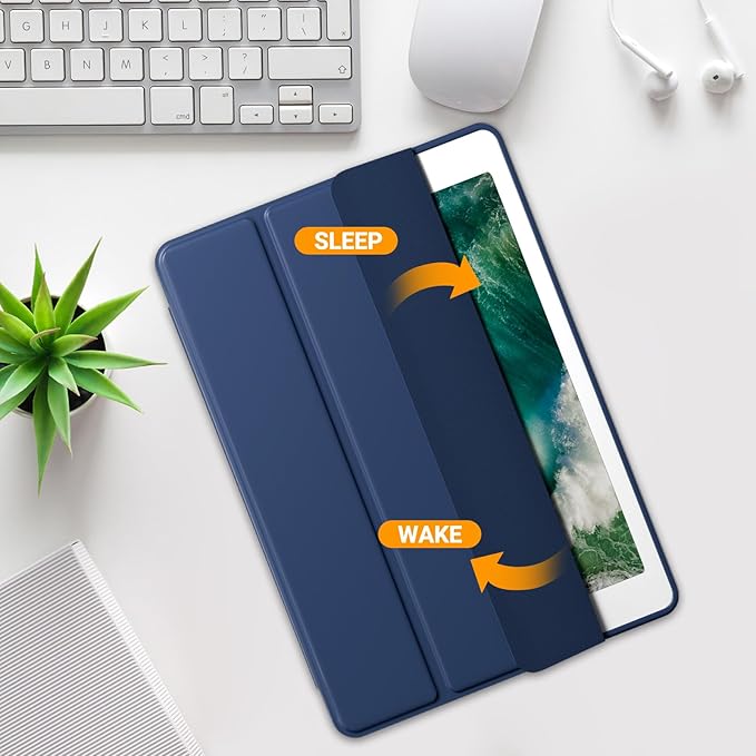 ProCase Smart Case for 10.5” iPad Air 3rd Generation 2019 / iPad Pro 2017, Slim Stand Cover with Pencil Holder Soft TPU Back for Air 3 -Navy