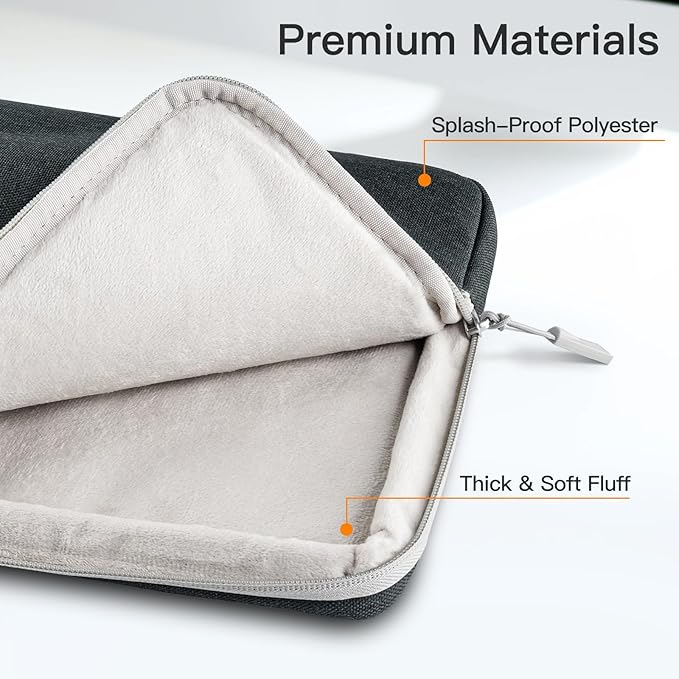 JETech Laptop Sleeve for 15-Inch Notebook, Compatible with MacBook Air 15-Inch M5-M2, MacBook Pro 16-Inch M5-M1, Waterproof Shockproof Case with Accessory Pocket Bag (Dark Grey)