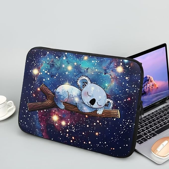 Galaxy Koala Laptop Sleeve Case for Women Kids 13 inch Laptop Protector with Multiple Uses Lightweight Computer Sleeve Tablet Bag Laptop Carrying Case Gifts for Girls