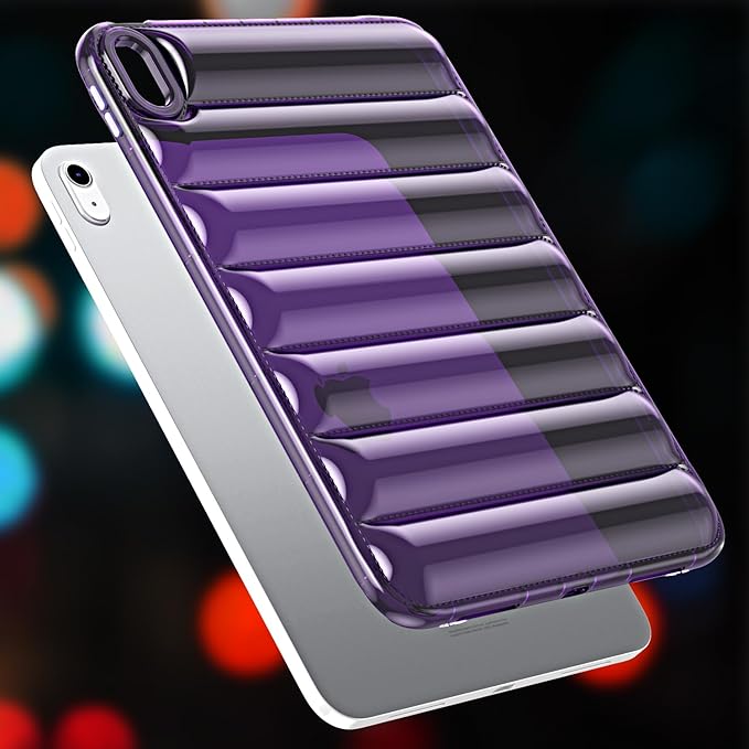 for iPad mini 7 A17 Pro 2024 & iPad mini 6 Case 2021 (8.3 inch) Shockproof Soft TPU Back Cover Silicone Bumper Anti-Yellowing Lightweight Clear Shell for iPad mini 7th/6th Generation, Purple