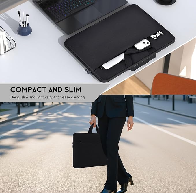 Portable Monitor Sleeve 23.8 24 Inch, Padded Protective Shockproof Carrying Case Bag for Most 24 inch Portable Monitor(W/t Adjustable Stand) Display Cover with Handle Pocket