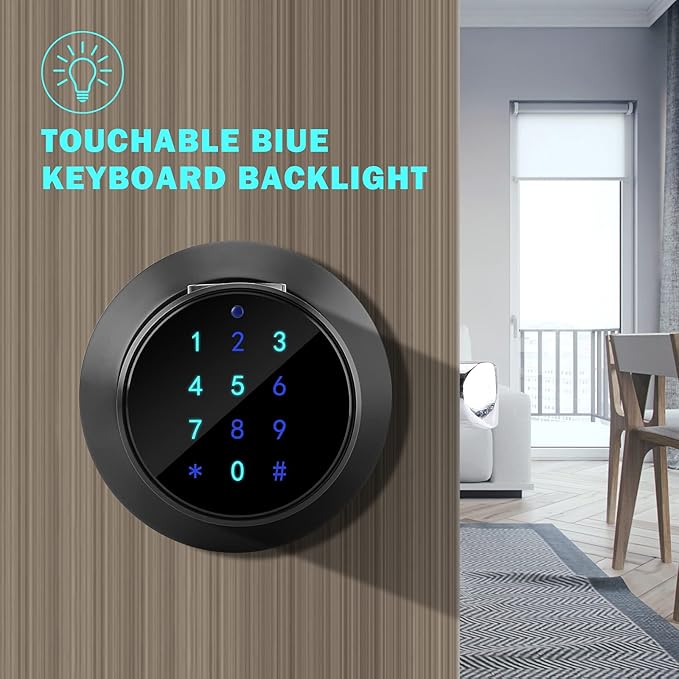 Fingerprint Door Knob, FITNATE Smart Fingerprint Lock with Tuya App Control,255 Users,Password Management, Anti-Slip Handle Door Knob for Bedroom,Home,Hotel,Office
