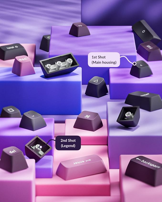 Keychron Q5 Pro Wireless QMK/VIA Mechanical Keyboard, Full Customizable 96% Layout with Programmable Knob, Hot-swappable K Pro Red Switch Compatible with Mac Windows Linux - Purple