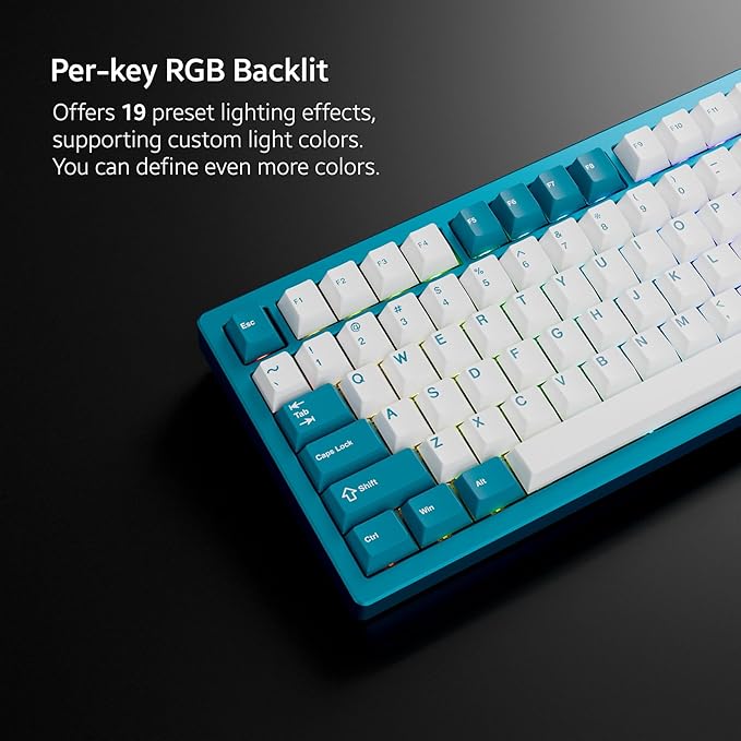 Chilkey ND75 Aluminum Keyboard 75% Percent Wireless Gaming Mechanical Keyboard with LCD Screen, Quick Assembly, BT/2.4G/USB-C, Hot Swappable Per-Key RGB Custom Blue Key Board for Laptop Office PC