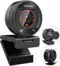 4K Webcam for PC 1080P@60fps Web Cam PDAF Webcam 4K Dual Noise-Cancelling Mics & 8X Zoom 73°FOV Stream camera Plug&Play computer camera w/Privacy Cover Works with Zoom/Teams/Twitch/Google Meet
