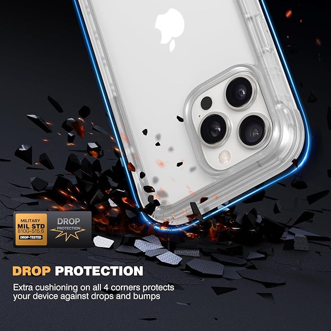 Diaclara Magnetic Designed for iPhone 15 Pro Max Case Full Body Bumper,[Compatible with MagSafe] Military Drop Proof Cover with Built-in Touch Sensitive Anti-Scratch Screen Protector,Frosted Clear
