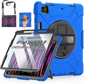 Case for iPad Pro 12.9 2022/2021/ 2020/2018: Cover for iPad Pro 12.9 6th/ 5th/ 4th/ 3rd Generation with Screen Protector- Stand- Pencil Holder- Handle- Shoulder Strap Blue