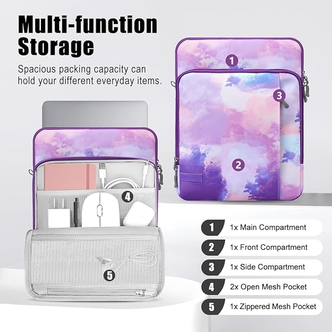 TiMOVO Laptop Sleeve Bag for MacBook Neo 13 inch 2026 Model A3404 with A18 Pro Chip, Carrying Case with Shoulder Strap, Purple