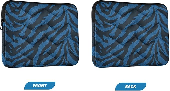 Laptop Case Sleeve, Black Blue Tiger Print Wild Animal Shockproof Protective Computer Carrying Cover, Briefcase Handbags 15-16 inch Laptop Sleeve Bag