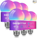 DAYBETTER Smart Light Bulbs, RGBCW Color Changing Smart Bulb Compatible with Alexa & Google Home,Preset Scene, Music Sync, A19 E26 2.4G WiFi Bluetooth Dimmable LED Bulbs, 60W Equivalent, 800LM, 6 Pack