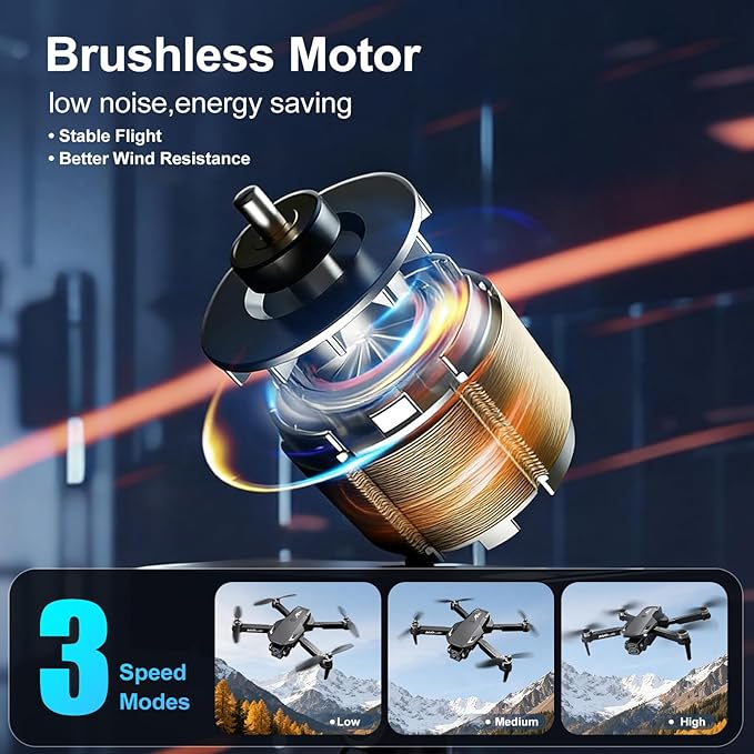 Drones with Camera for Adults,Foldable Drone for Beginners with 3 Batteries 36-Min Flight Time,2K HD FPV Transmission Drone,Mini RC Quadcopter with Gesture Selfie,One Key Start,Altitude Hold,3D Flips,3 Speed Modes Easier to use,Black