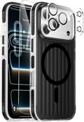 Magnetic Cooling Case for iPhone 17 Pro Max, with Air Vortex Heat Dissipation Technology, Anti-Fingerprint, Fit for MagSafe, Military-Grade Bumper, Included Camera Lens & Screen Protector, Black