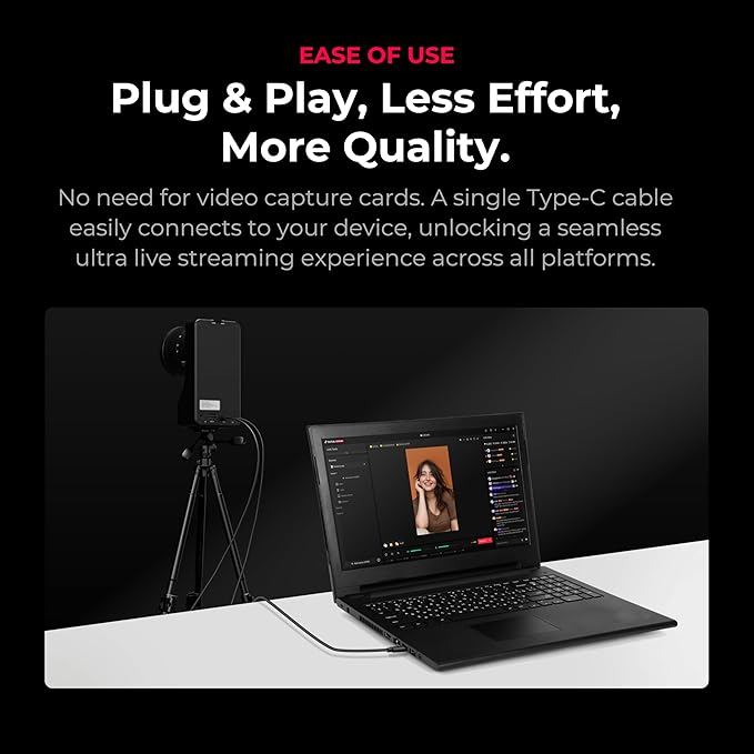 YOLOLIV YoloCam S7, 4K60 Streaming Webcam with Interchangeable Lens, ToF AutoFocus, Software Control, 4X Zoom, HDR, Simultaneous HDMI Out & USB Out(Camera Body Only)