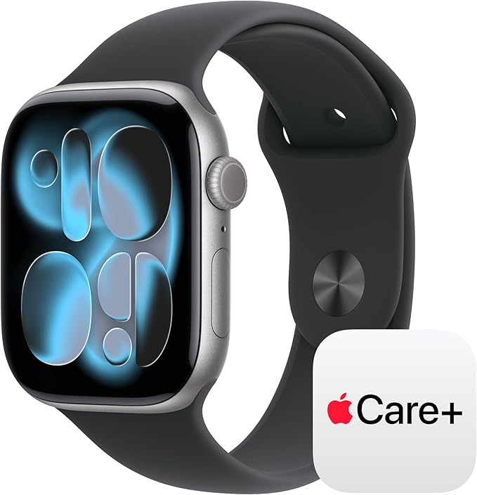 Apple Watch Series 11 [GPS + Cellular 46mm] Smartwatch with Space Grey Aluminium Case with Black Sport Band - M/L. Sleep Score, Fitness Tracker, Health Monitoring with AppleCare+ (2 Years)
