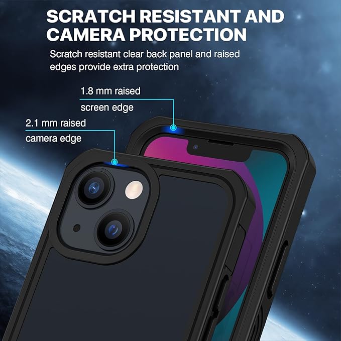 CENHUFO Privacy for iPhone 13 Mini Case, Full Body Phone Case with Built-in 9H Tempered Glass Privacy Screen Protector, Anti Peep Anti Spy Shockproof Protective Bumper Clear Cover - Black